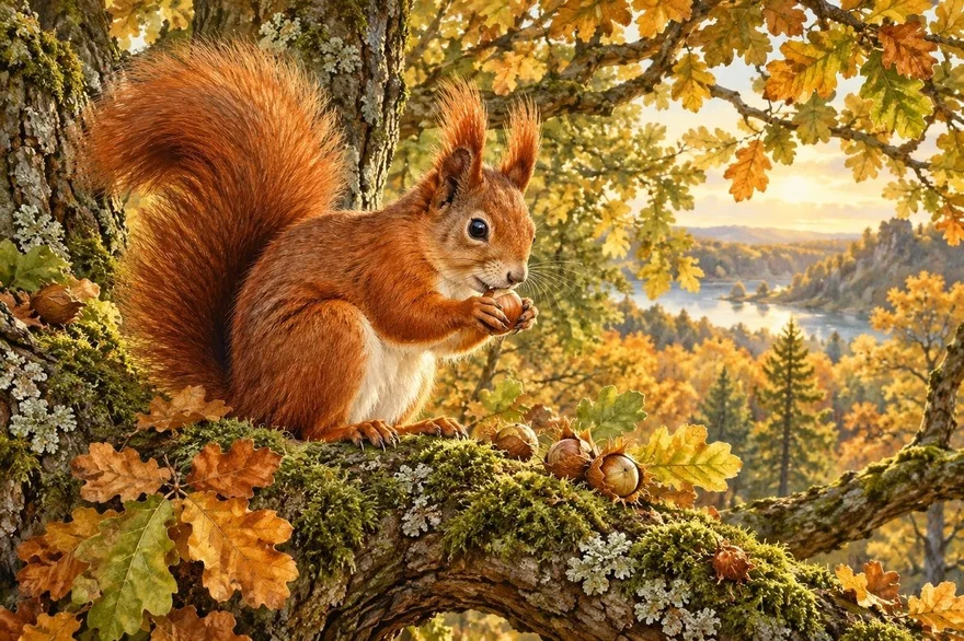Illustration de la page « L’écureuil roux ».