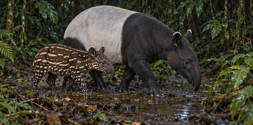 Illustration de la page « Le tapir de Malaisie ».