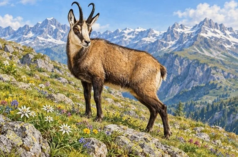 Illustration de la page « Le chamois ».