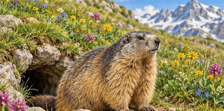 Illustration de la page « La marmotte des Alpes ».