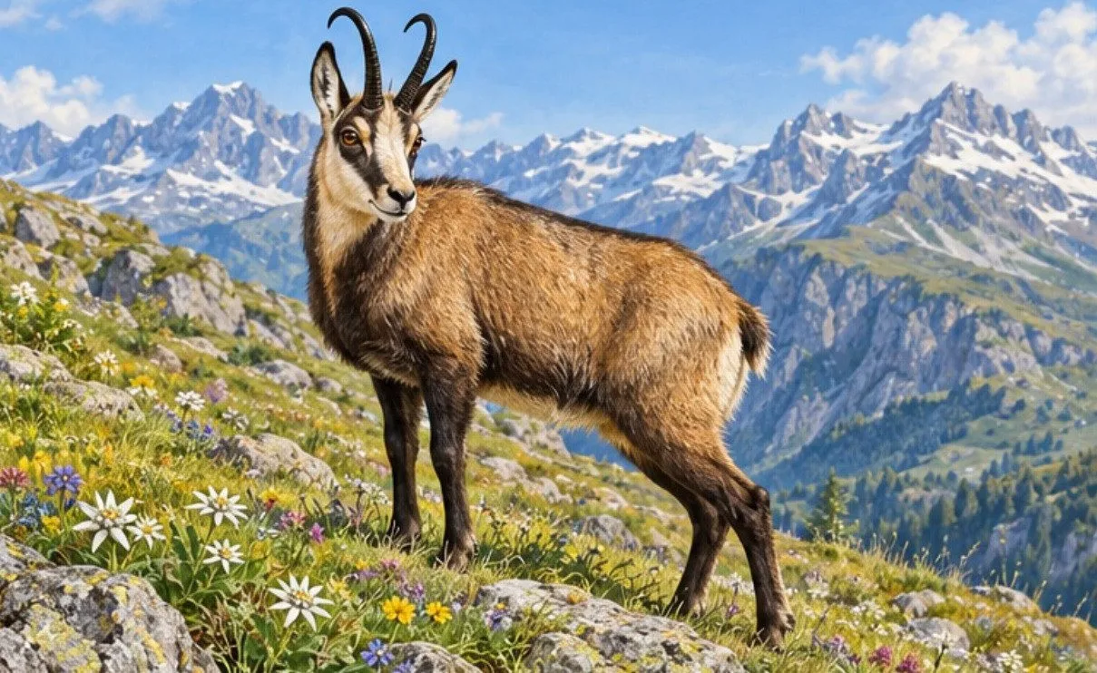 Illustration de la page « Le chamois ».