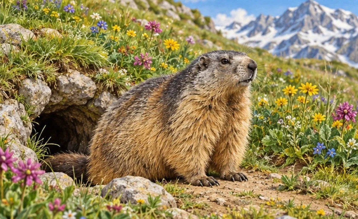 Illustration de la page « La marmotte des Alpes ».