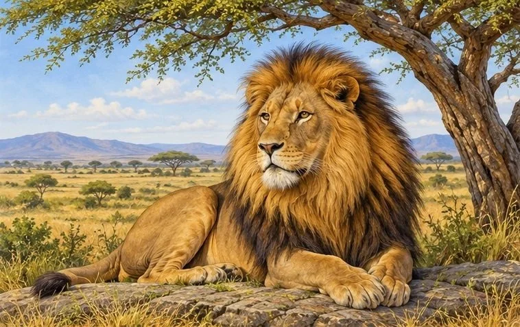 Illustration de la page « Le lion ».