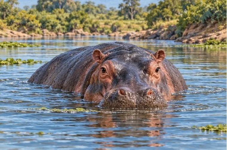 Illustration de la page « L’hippopotame ».