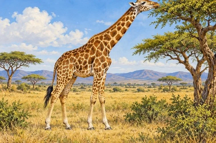 Illustration de la page « La girafe ».