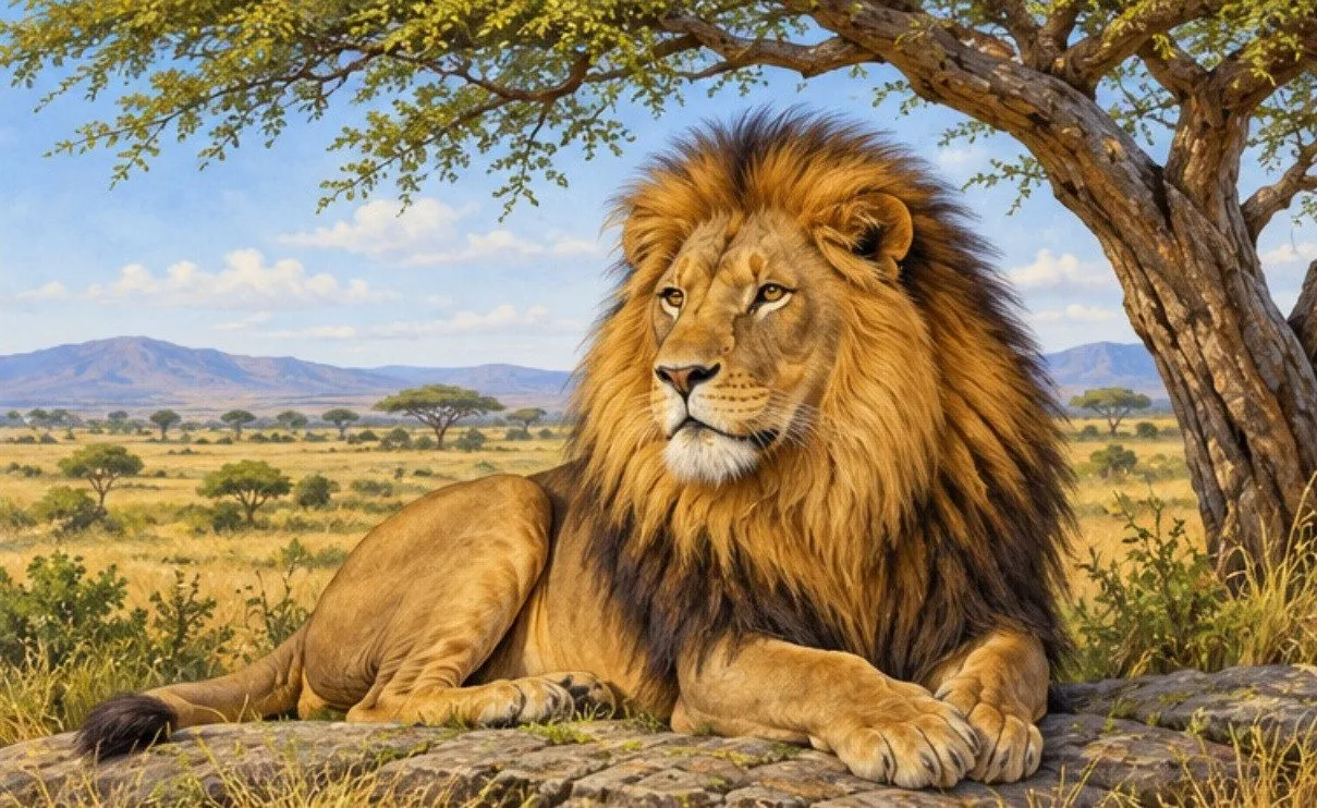 Illustration de la page « Le lion ».