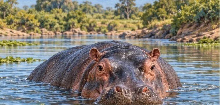 Illustration de la page « L’hippopotame ».