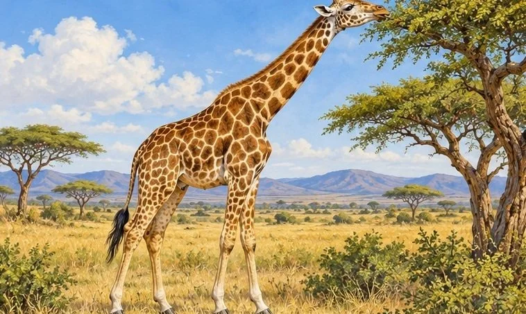 Illustration de la page « La girafe ».