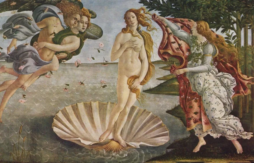 Illustration de la page « Une déesse arrive sur le rivage ».