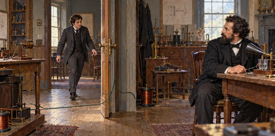 Illustration de la page « Une conversation quitte l’atelier ».