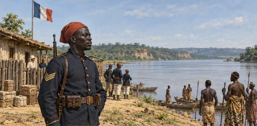 Illustration de la page « Un poste devient Brazzaville ».