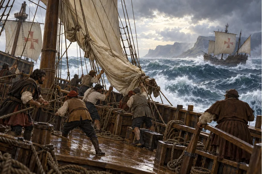 Illustration de la page « La flotte se disperse ».