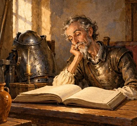 Illustration de la page « Cervantès et le drôle de chevalier ».