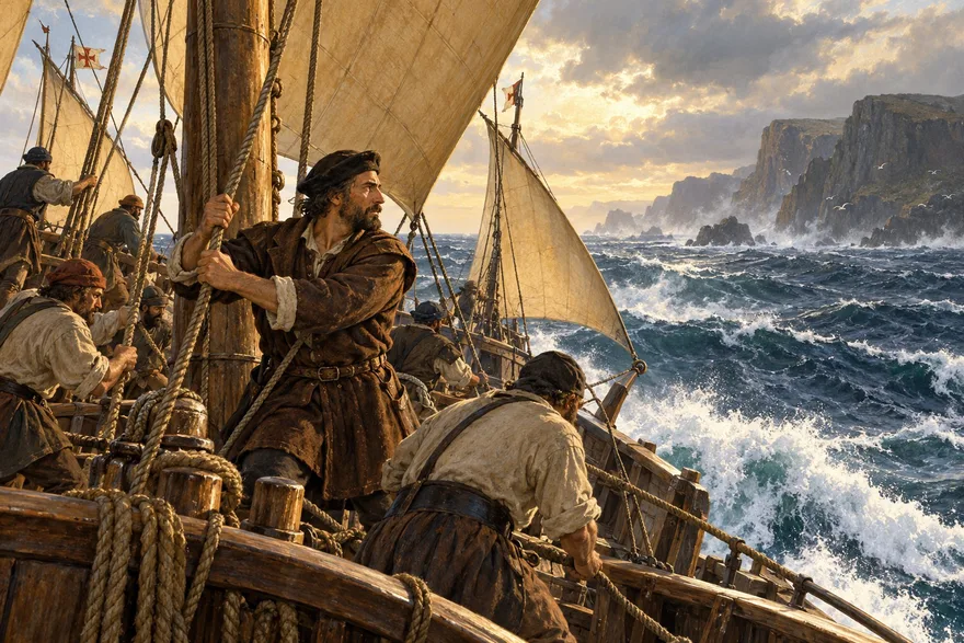 Illustration de la page « Le vent éloigne la terre ».
