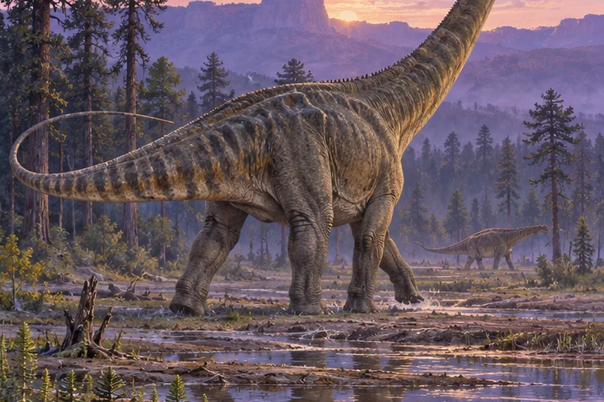 Illustration — JURASSIQUE SUPÉRIEUR · AMÉRIQUE DU NORD Diplodocus · 26 m