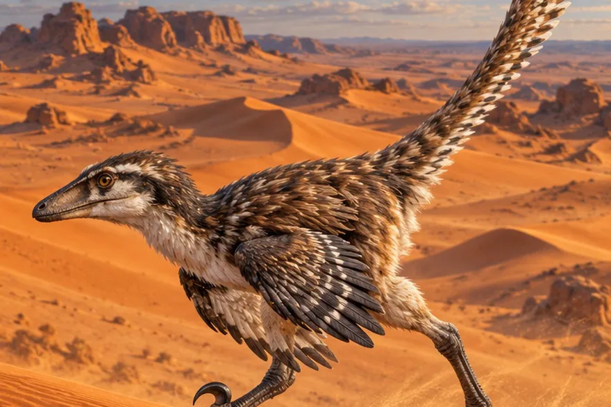 Illustration — CRÉTACÉ SUPÉRIEUR · MONGOLIE Velociraptor · 1,8 m