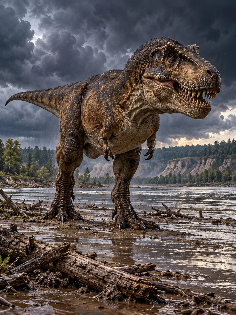 Illustration — CRÉTACÉ SUPÉRIEUR · AMÉRIQUE DU NORD Tyrannosaurus rex · 12 m
