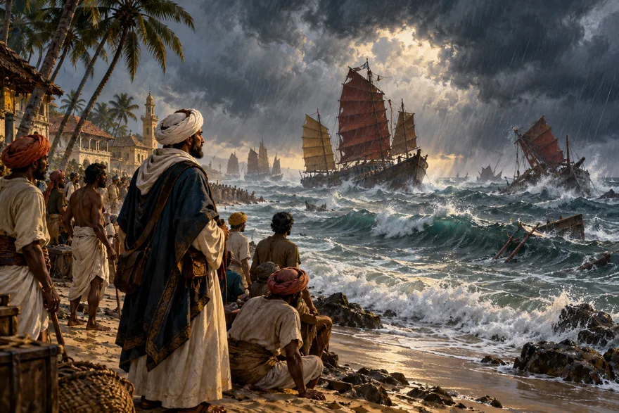 Illustration de la page « La tempête décide autrement ».