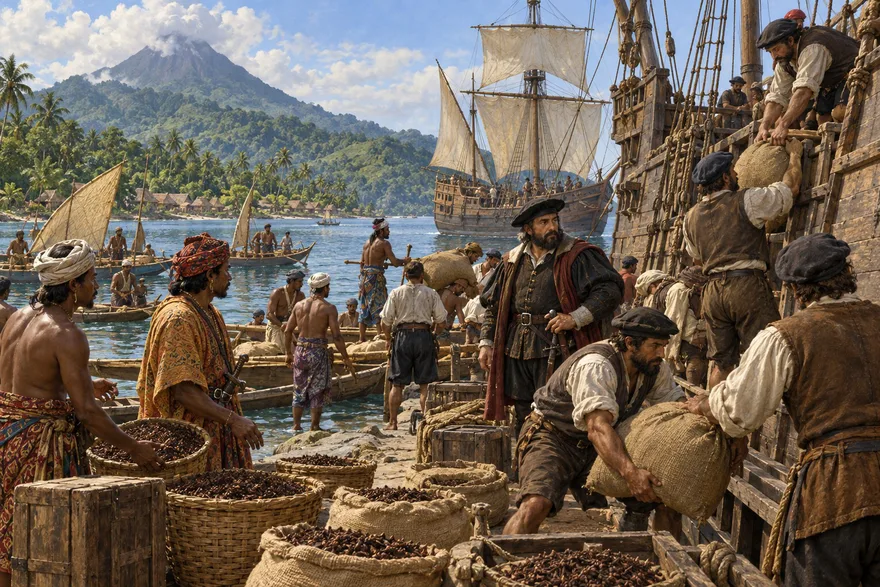 Illustration de la page « Elcano choisit le retour ».