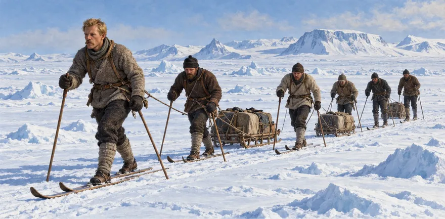 Illustration de la page « Traverser la grande glace ».