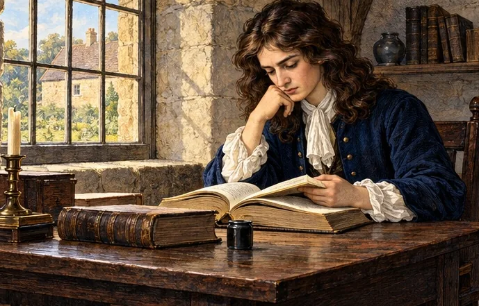 Illustration de la page « Newton pose des questions ».