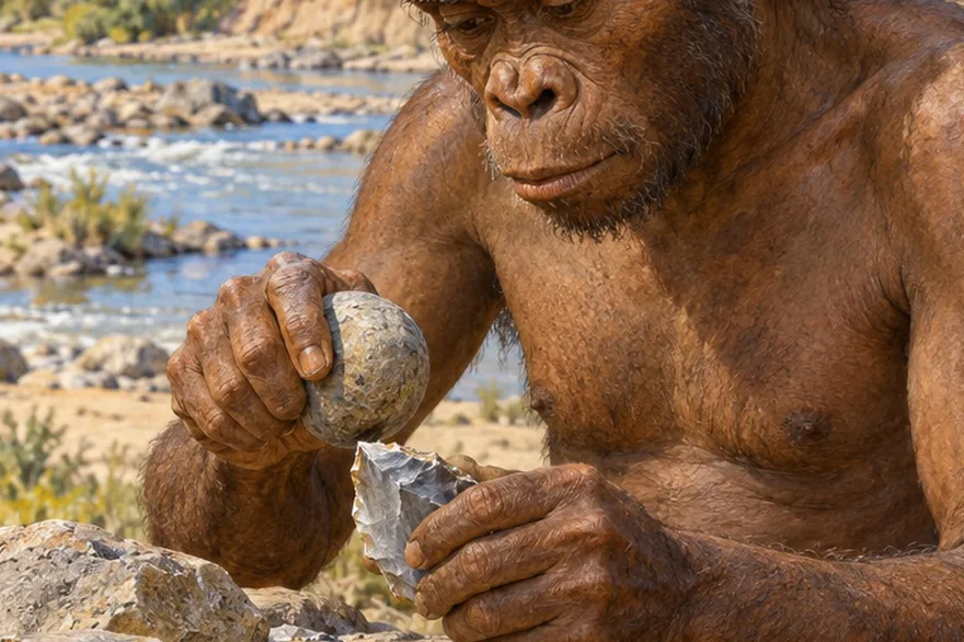 Illustration — HOMO HABILIS · AFRIQUE Le tailleur a disparu