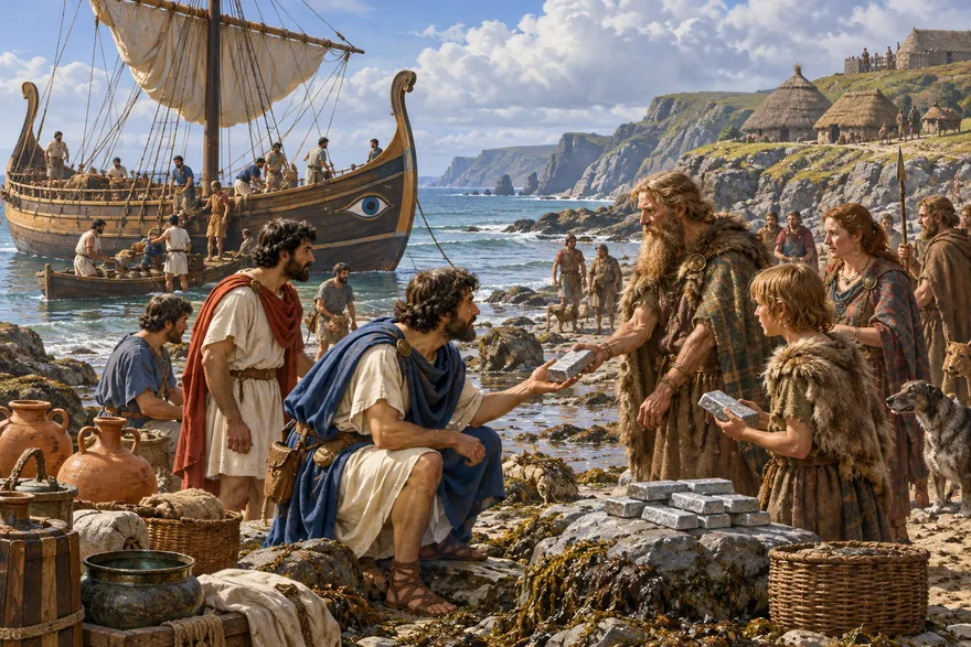 Illustration de la page « L’île de l’étain ».