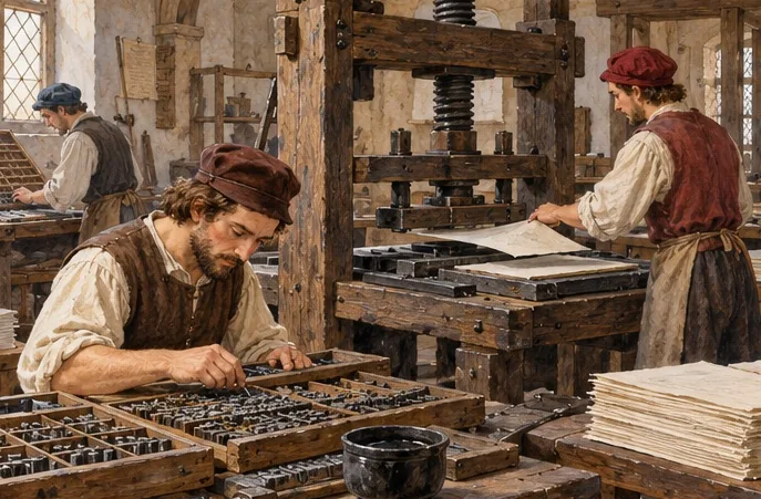 Illustration de la page « Le livre sort de l’atelier ».