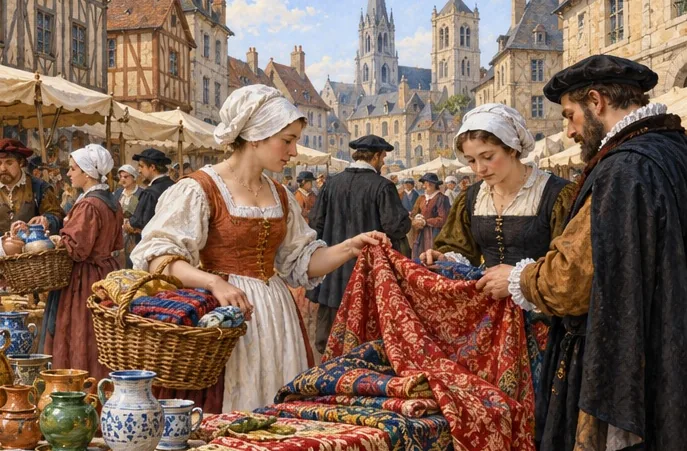 Illustration de la page « Le marché relie les métiers ».