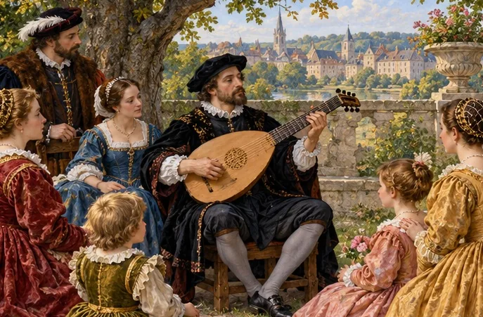 Illustration de la page « La musique entre dans le jardin ».