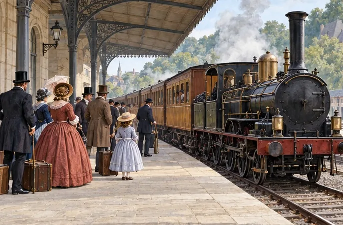 Illustration de la page « La locomotive change les distances ».