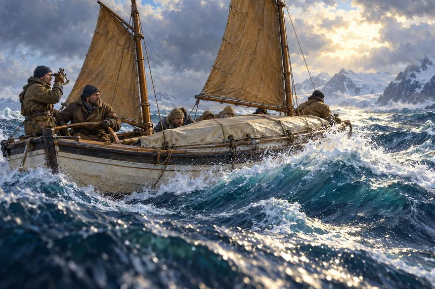 Illustration de la page « Viser une île entre les vagues ».
