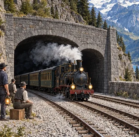 Illustration de la page « Percer une route sous les Alpes ».