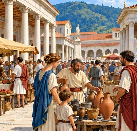 Illustration de la page « Le marché des Romains ».