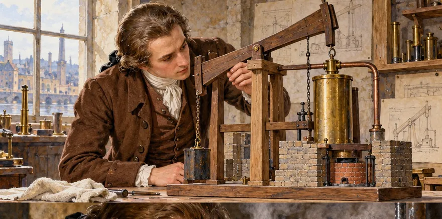 Illustration de la page « Le piston redescend ».