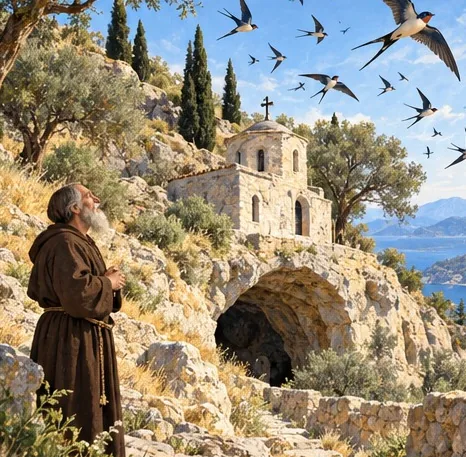 Illustration de la page « Une grotte, une chapelle, des ailes ».
